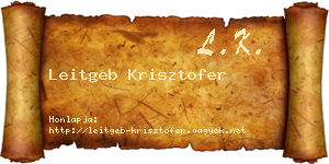 Leitgeb Krisztofer névjegykártya